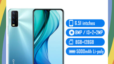Vivo Y30 (China) smartphone showcasing its sleek design and vibrant display, with a price tag in Bangladeshi Taka.